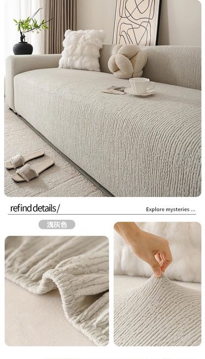 Jacquard Sofa Cover Thick Elastic for L-Shaped Sofa
