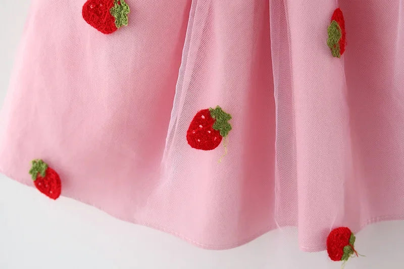 Baby Girl Summer Cherry Mesh Dress
