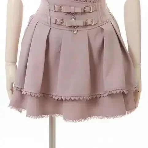 Japanese Sweet Lolita Mini Skirt Women Retro Lace Skirt