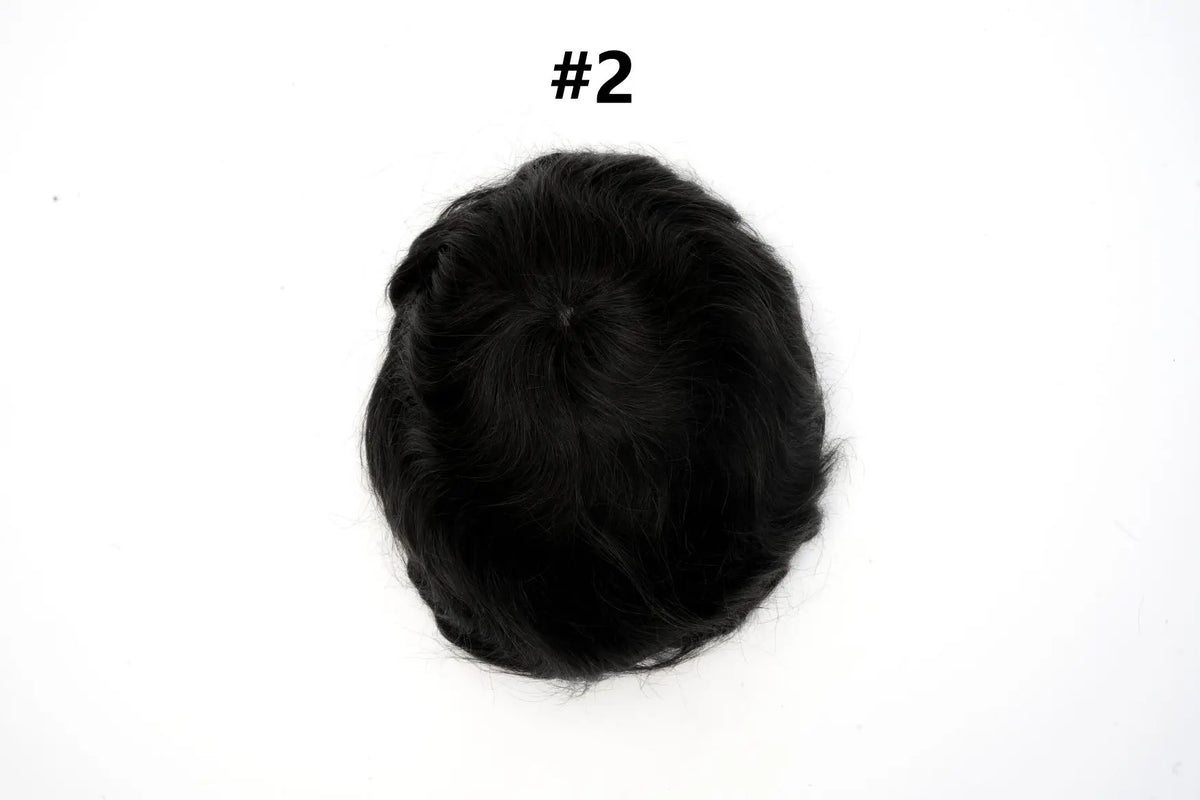 V Loop Silk Base Wavy Toupee for Men 8x10