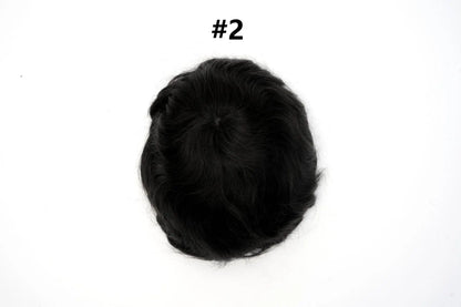 V Loop Silk Base Wavy Toupee for Men 8x10