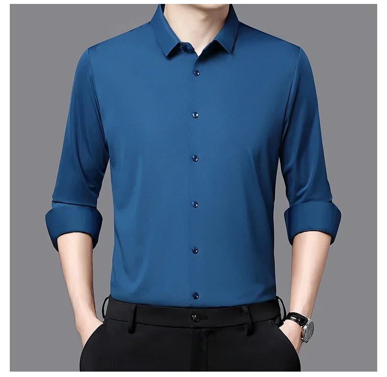 Men's Ultra-Stretch Slim-Fit Long Sleeve Shirt