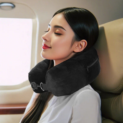 U-Shaped Travel Neck Pillow with Storage Bag