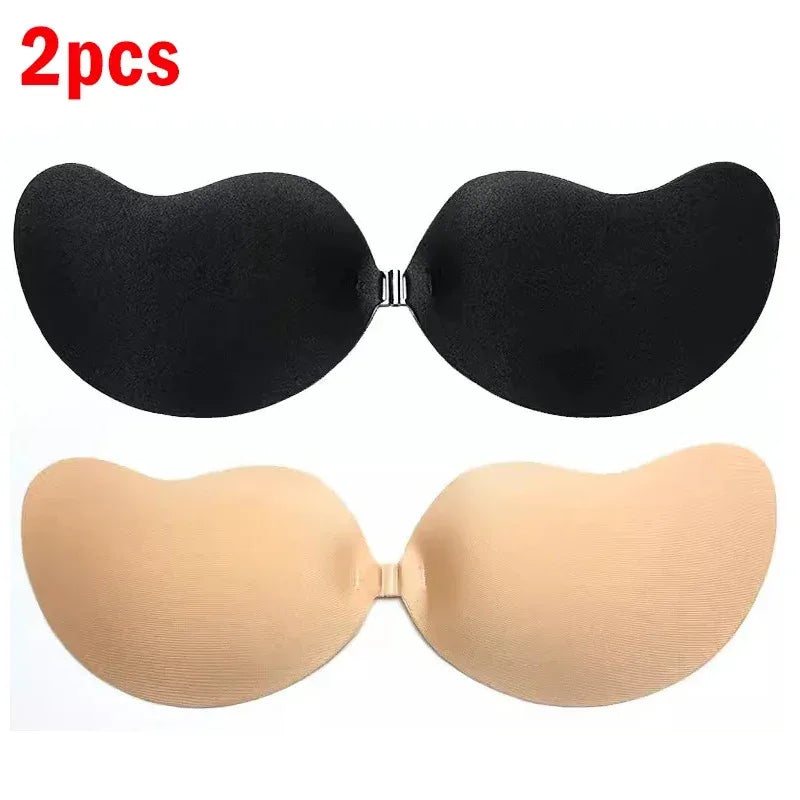 Invisible Push Up Bra Self-Adhesive Silicone Black Skin