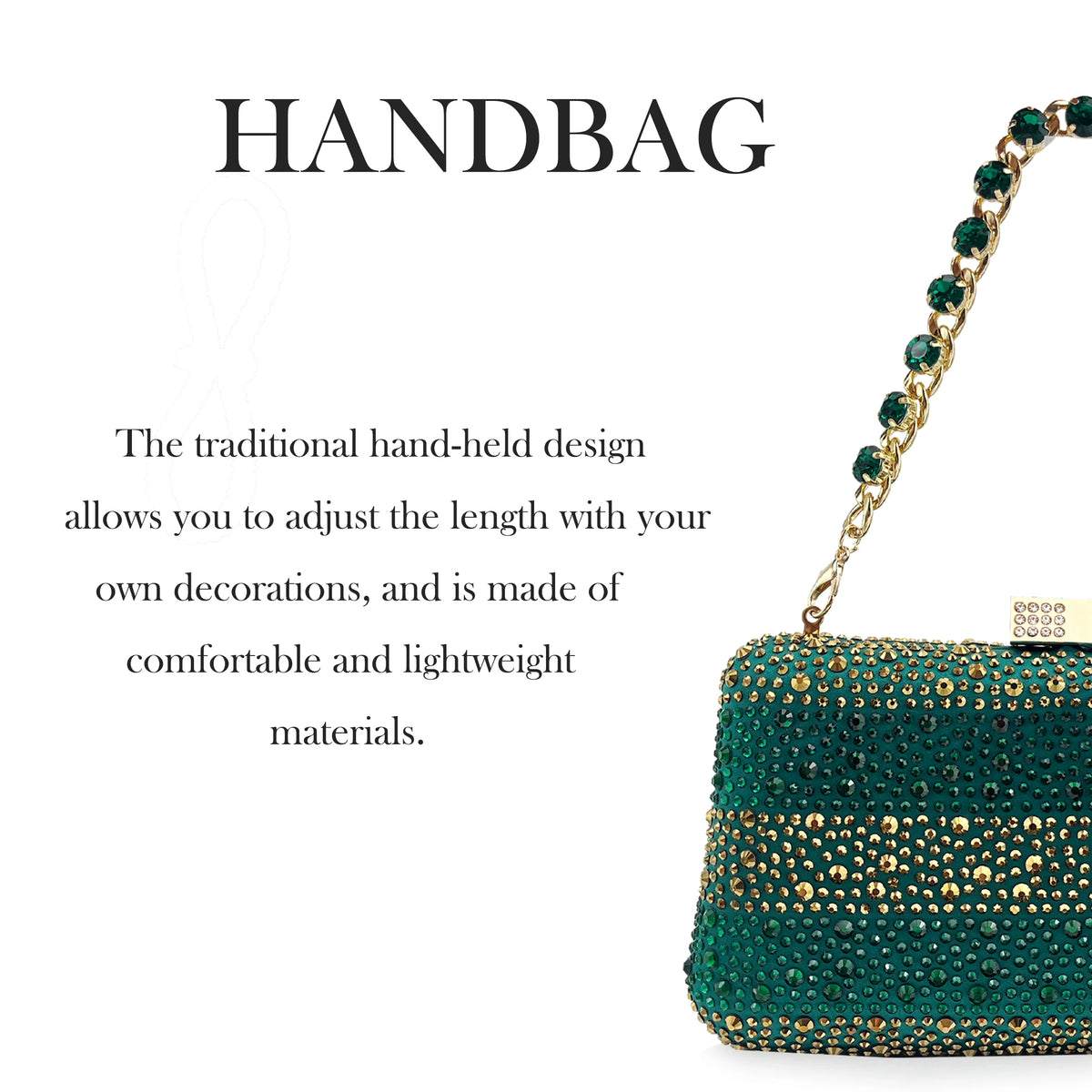 Italian Luxury Green Rhinestone Shoes and Bag Set