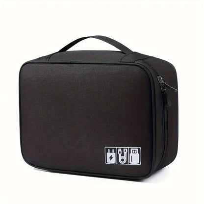 Leather Cable Storage Bag Waterproof Organizer