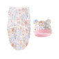 Cartoon Printed Cotton Baby Blanket Hat Set