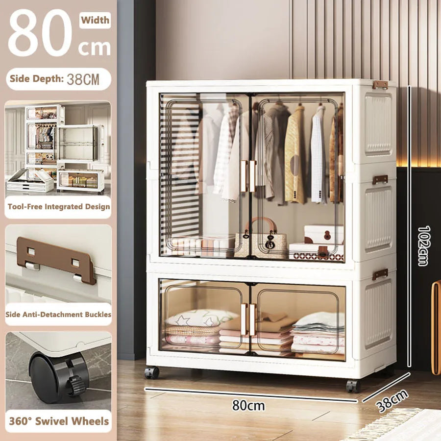 Multi-Layer Plastic Storage Cabinet for Home Use