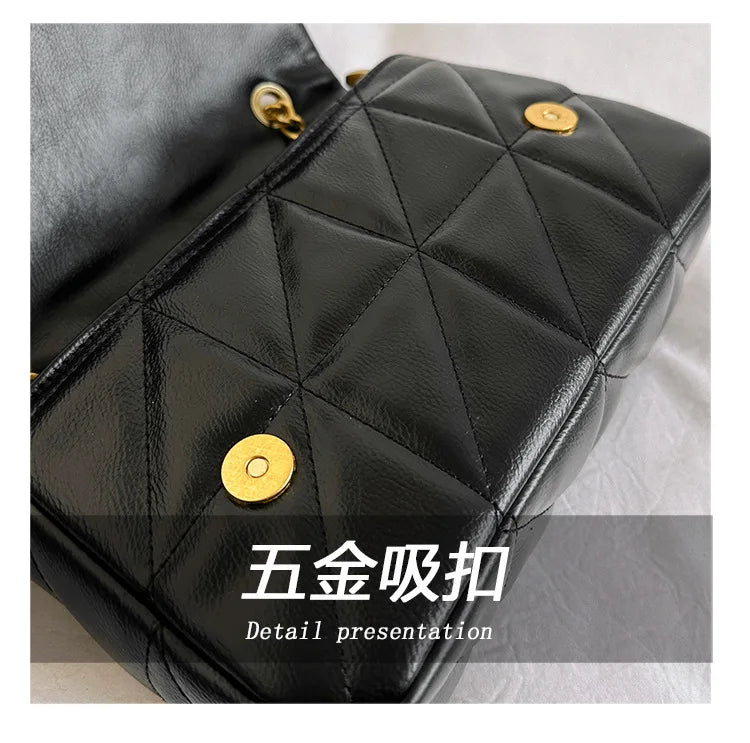 Genuine Leather Mini Square Bag for Women