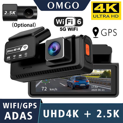 ADAS Dash Cam 4K 2.5K GPS WiFi Night Vision Mini