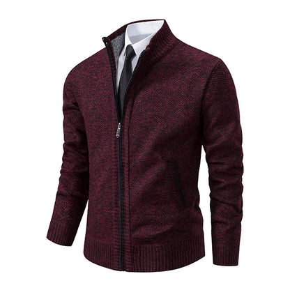 Men's Fleece Zipper Cardigan Casual Sports Coat