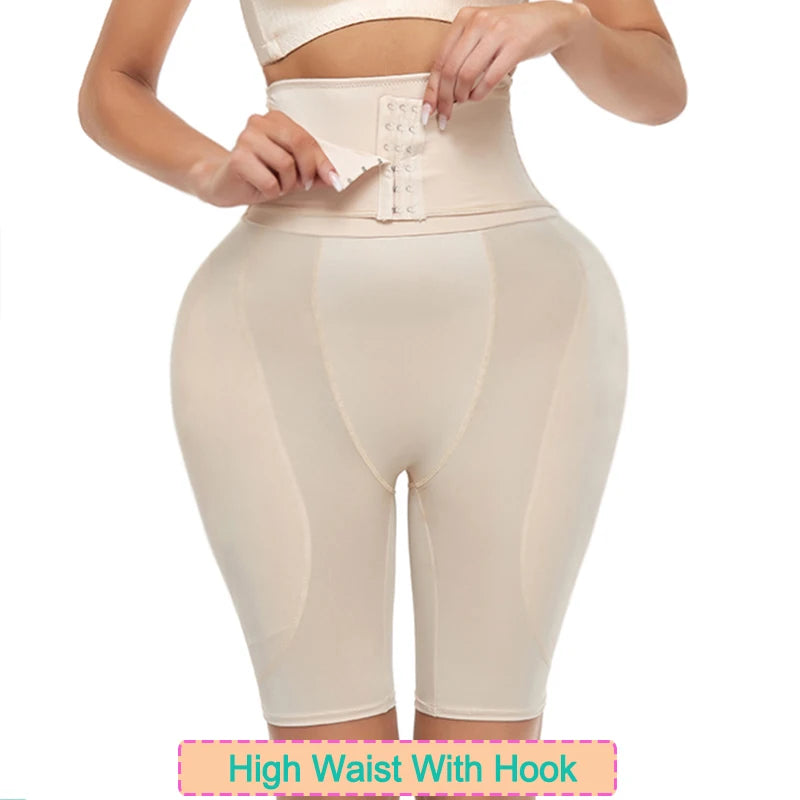 Women Seamless Butt Lifter Panties with Big Hip Pads