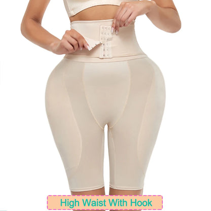 Women Seamless Butt Lifter Panties with Big Hip Pads