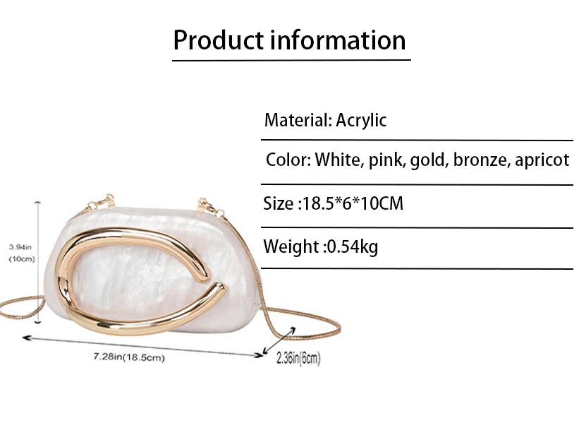 Gold PVC Evening Clutch Bag for Women