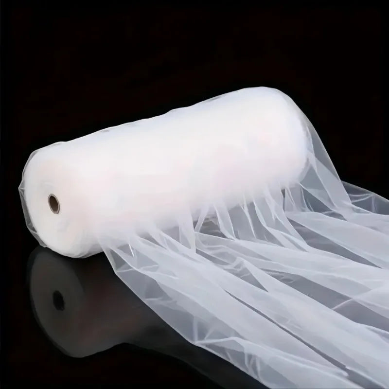 50M White Tulle Fabric for Wedding and Party Decor