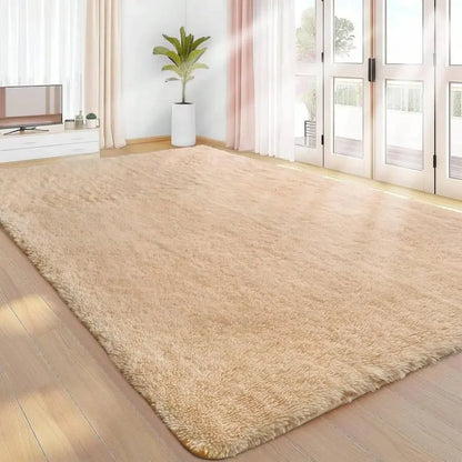 VIKAMA Pink Polyester Bedroom Carpet - Soft Plush Rug