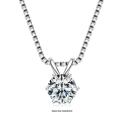 Moissanite Pendant Necklace 925 Sterling Silver Women