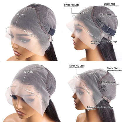 13x6 Glueless Brazilian Deep Wave Lace Frontal Wig