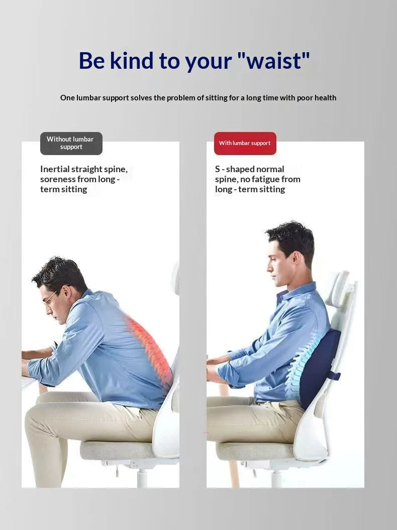 Memory Foam Lumbar Cushion for Office and Car Support