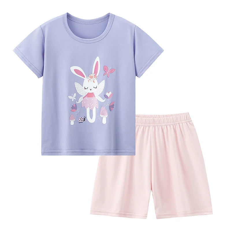 Children's Summer Short Sleeve Shorts Set