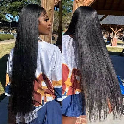 Bone Straight Raw Human Hair Bundles 36 40 Inch Black