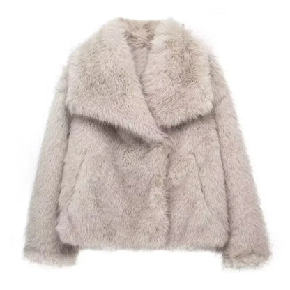 Faux Fur Fluffy Coat for Women Warm Winter Outerwear