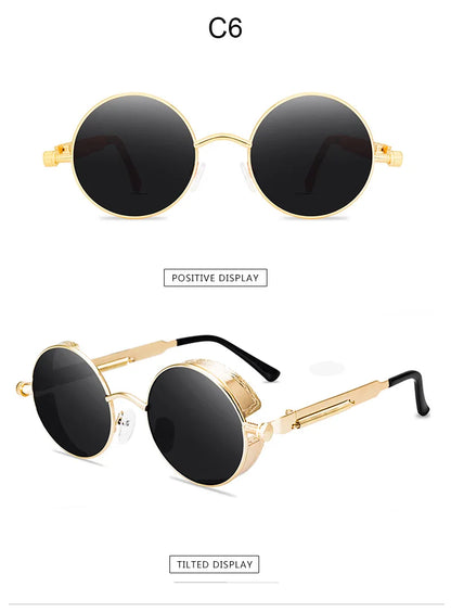 Metal Alloy Round Sunglasses for Men