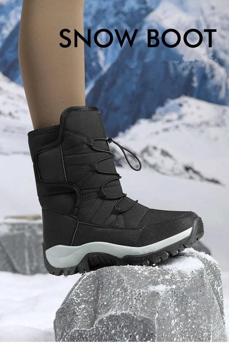 Men's Winter Ankle Boots Waterproof Plush Hiking Shoes