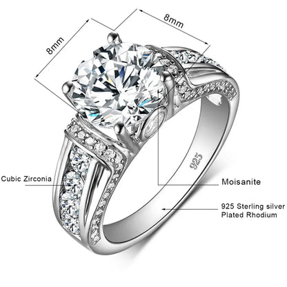 2ct Moissanite Diamond Ring for Women in Sterling Silver