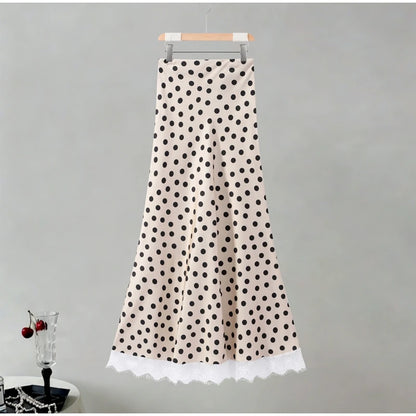 Elegant Satin Polka Dot Maxi Dress for Women
