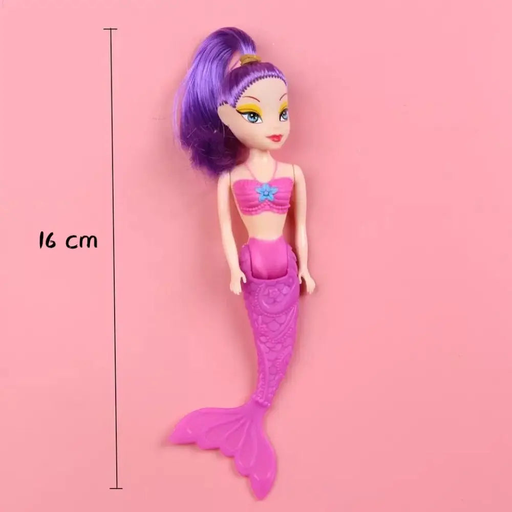 Mermaid Doll 16cm Educational Girls Toy Pink Purple Orange
