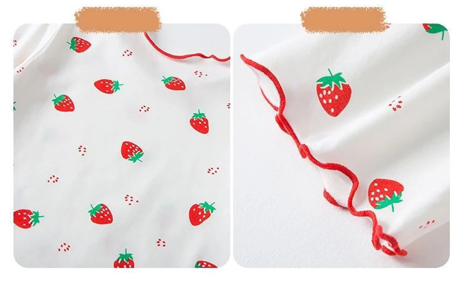 Girl Summer Pajama Sets Cartoon Pattern Ice Silk