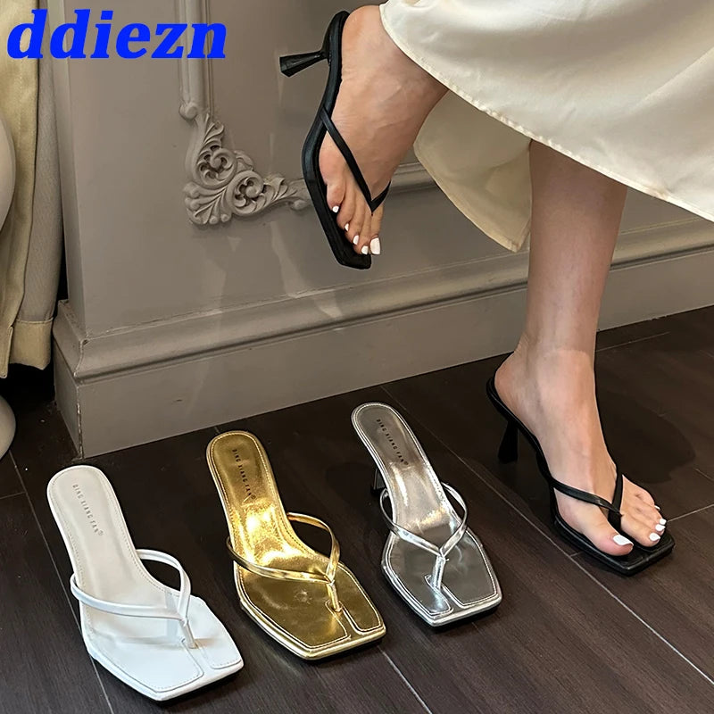 Women's Summer High Heel Flip Flops Sandals