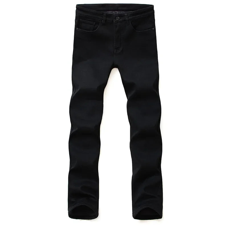 Men's Soft Stretch Black Denim Biker Jeans