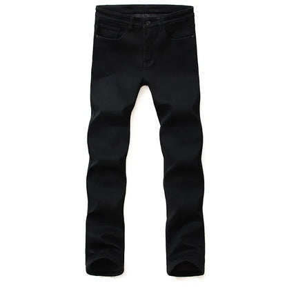 Men's Soft Stretch Black Denim Biker Jeans