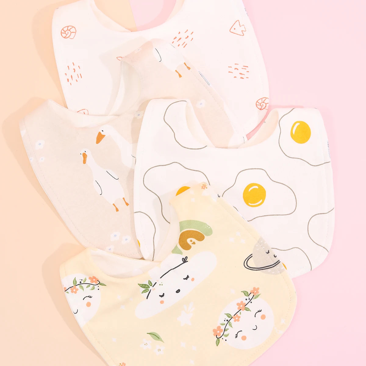 4pcs Cotton Baby Adjustable Bibs Bandana Scarf