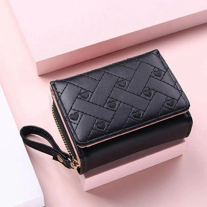 Women's Embroidered PVC Zipper Wallet with Large Capacity