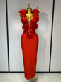 3D Flower Sleeveless Bodycon Bandage Dress Women
