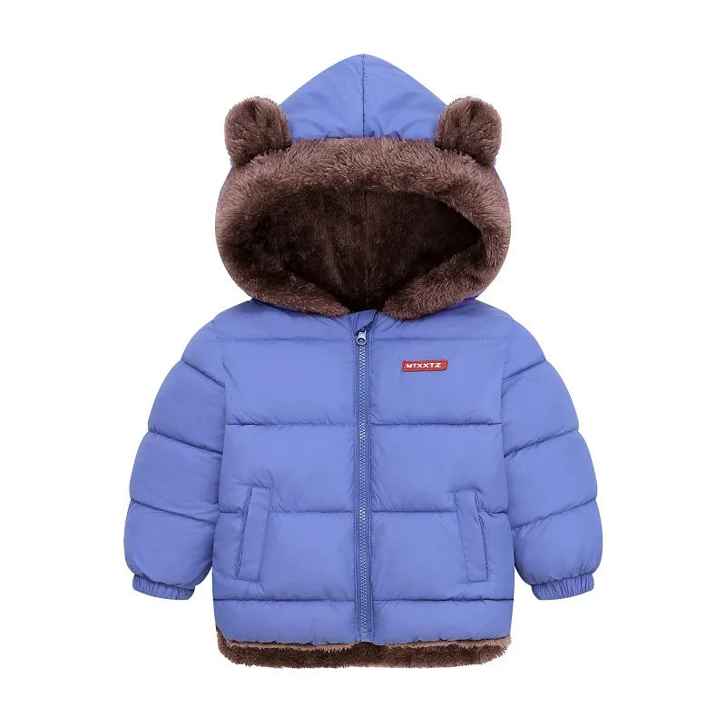 Thick Winter Jacket for Kids Hooded Cotton Outerwear