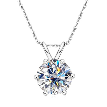 D Color Moissanite Diamond Pendant Necklace 18K Gold Plated