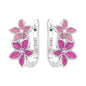 S925 Sterling Silver Iris Flower Hoop Earrings for Women