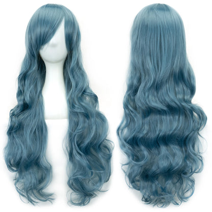 Soowee Curly Long Green Synthetic Hair Wig for Women
