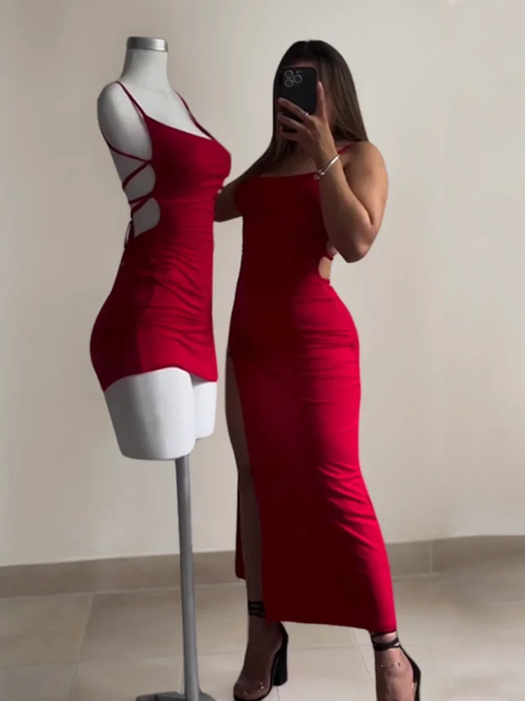 Summer Halter Strap Sheath Dress in Polyester