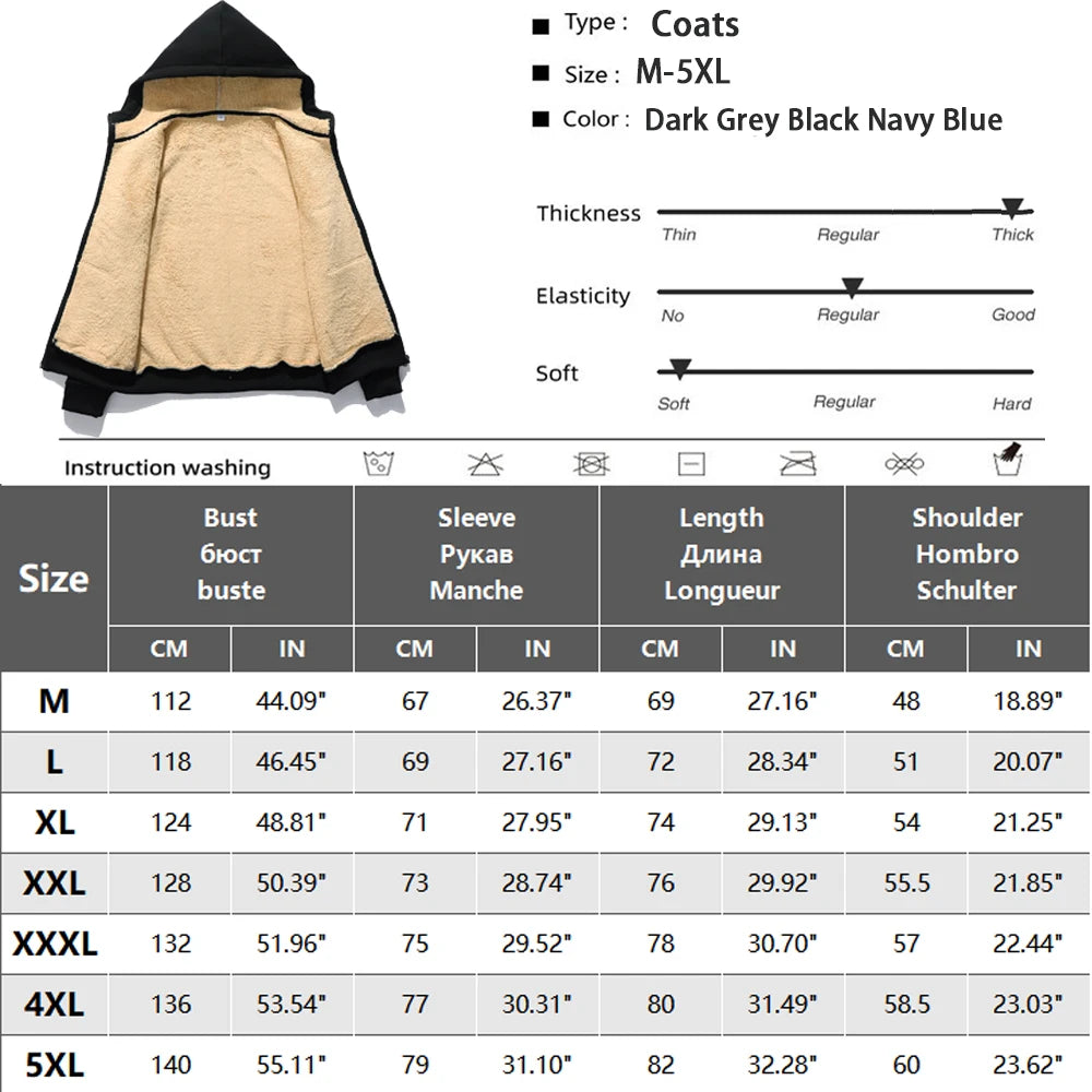 Thick Lambswool Hoodie Jacket for Men and Women