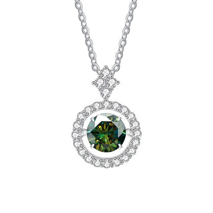 Moissanite Pendant Necklace for Women in Sterling Silver