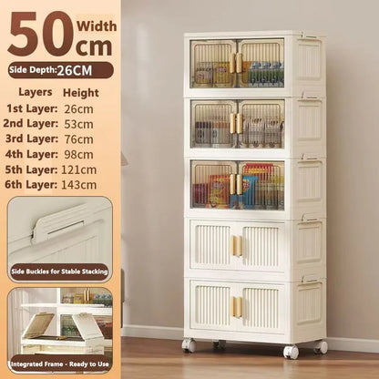Multi-Layer Plastic Storage Cabinet for Home Use