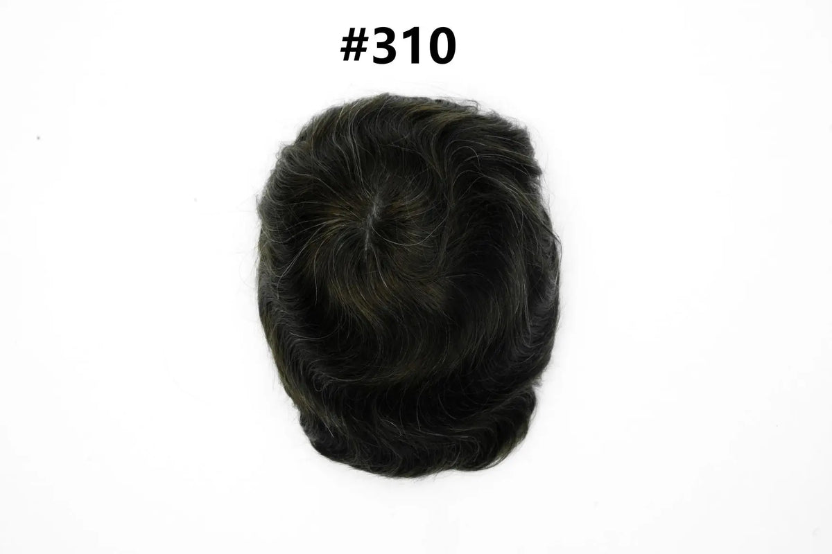 V Loop Silk Base Wavy Toupee for Men 8x10