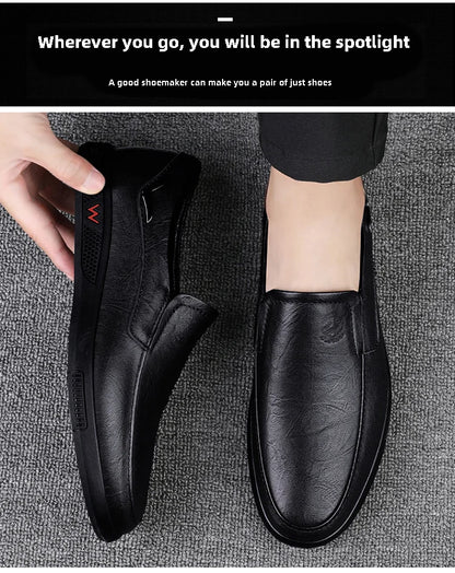 CLOHOO Men's Leather Casual Loafers for Office