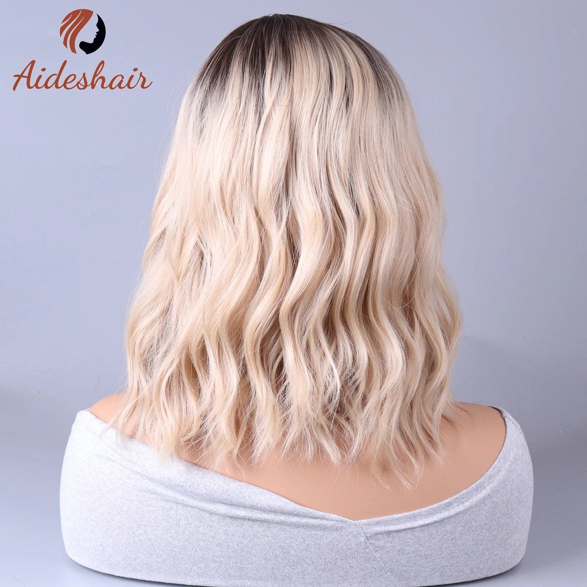 Light Gray Synthetic Wig with Fringe for Daily Use