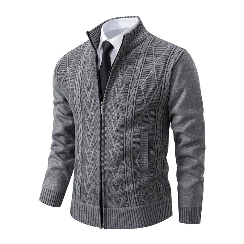 Men's Casual Knitted Sweater Coat in Cashmere Blend